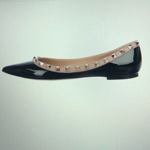 VALENTINO Rockstud Patent Leather Flats
